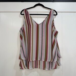 Lane Bryant Multicolor Striped Tanktop